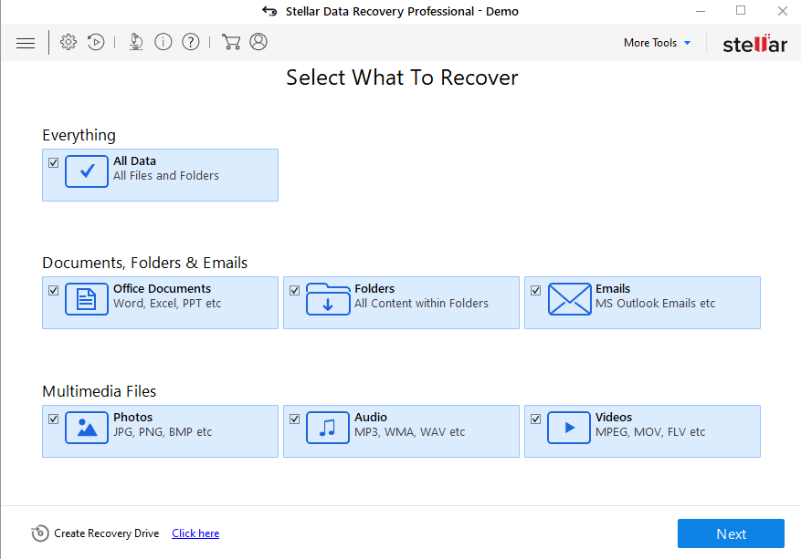 Stellar Data Recovery