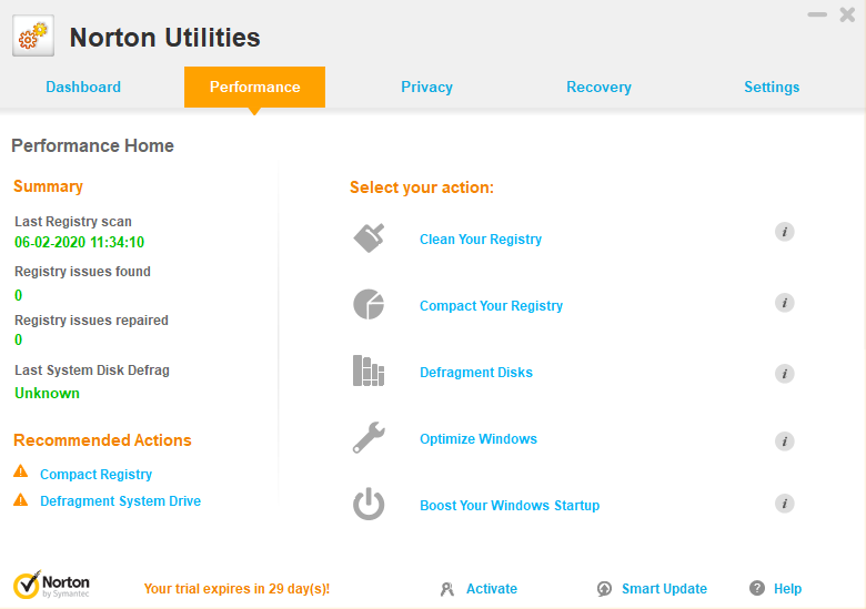 Norton utilities performance
