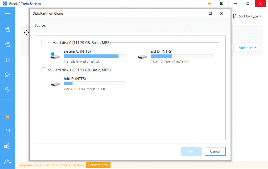 EaseUS Todo Backup, disk imaging tool