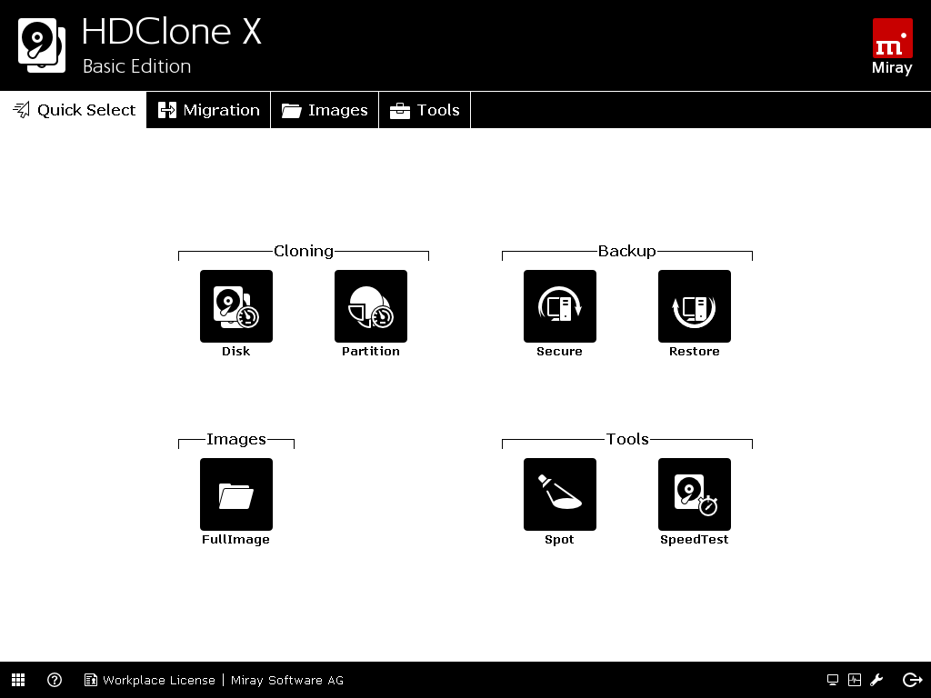 HD Clone X, disk cloning software for Windows 10