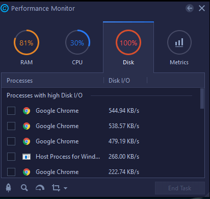 Interface of advanced system care