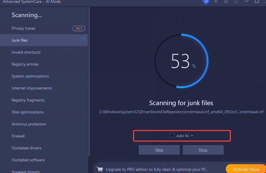 auto fix the junk files