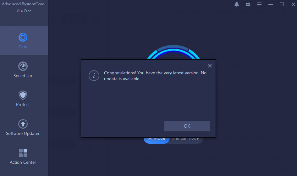 updates in advanced system care