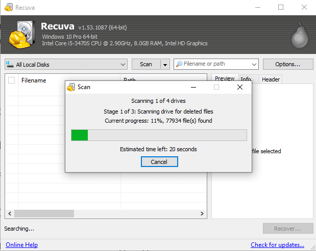 Deep Scan system with recuva data recovery