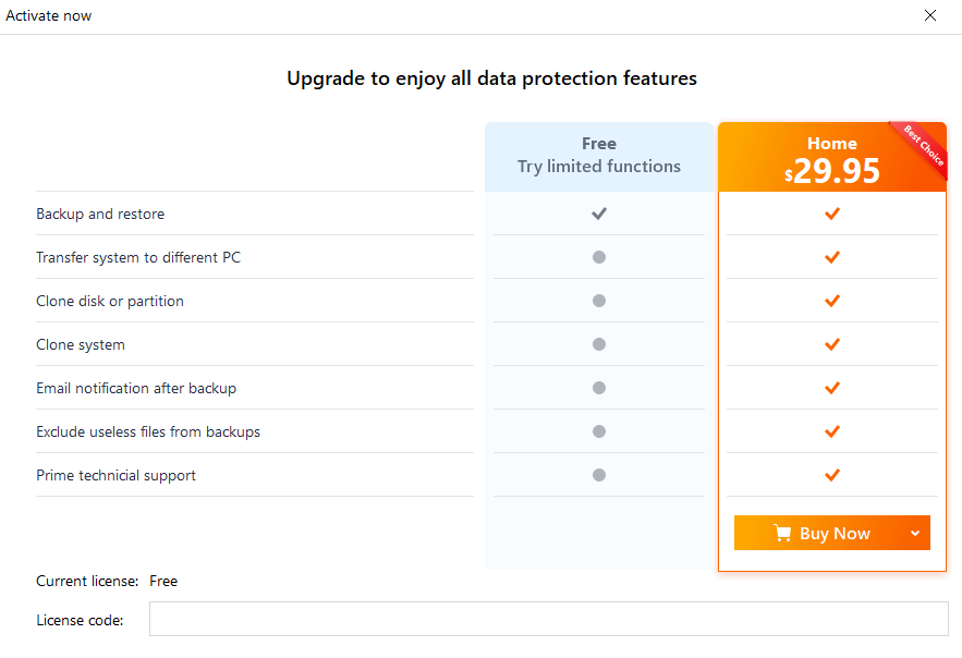 Ease Todo Backup pricing, best software for disk imaging