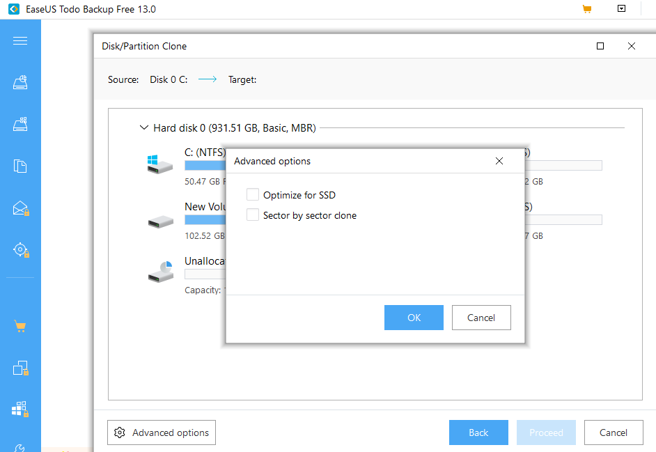 destination disk, sector cloning 