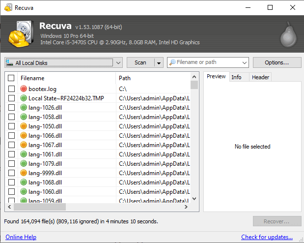 recuva usb recovery