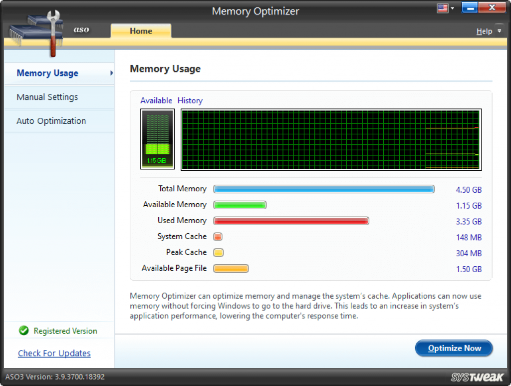 memory usage