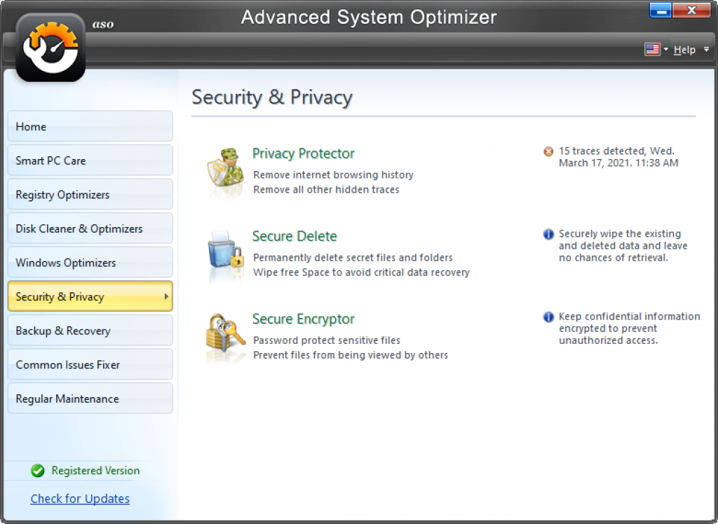 system security advanced system optimizer
