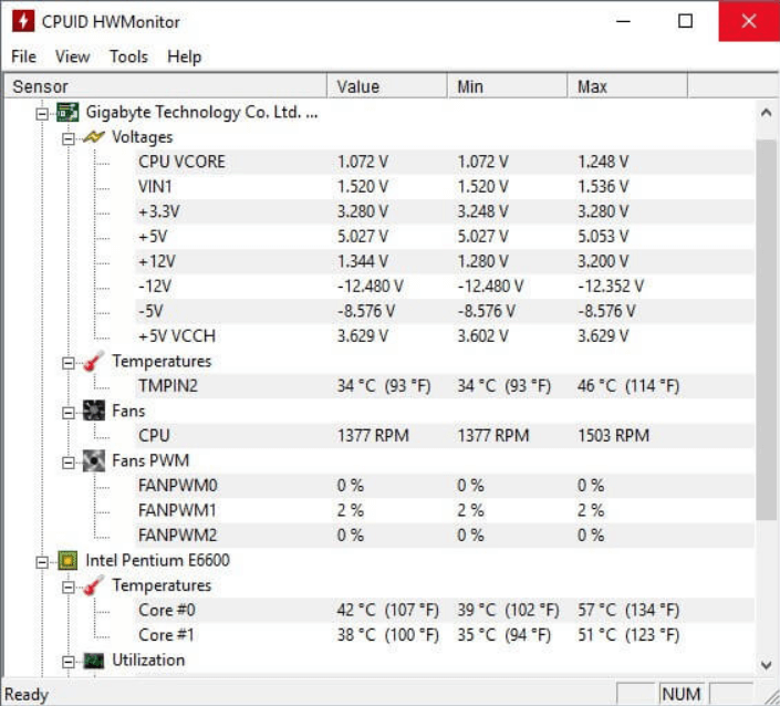 HWMonitor, hardware monitoring solution