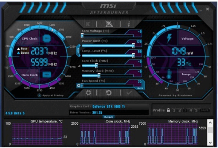 MSI Afterburner Software, CPU Benchmarking tool