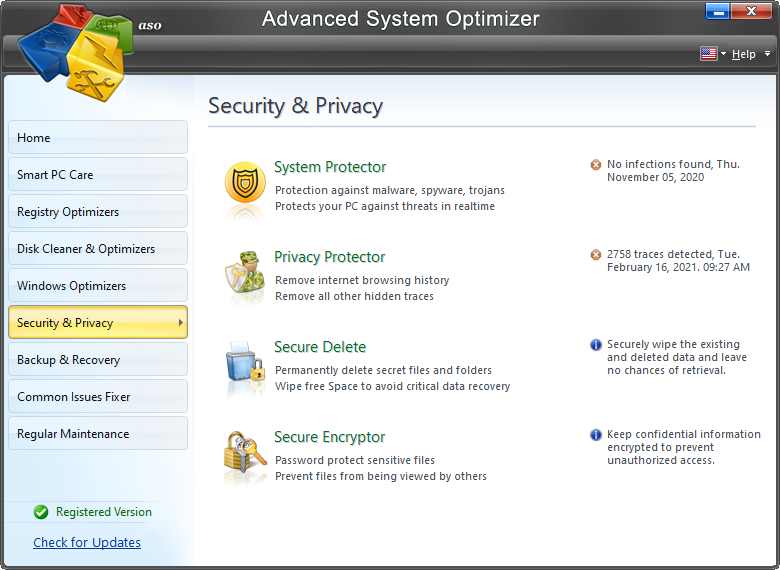 system security advanced system optimizer