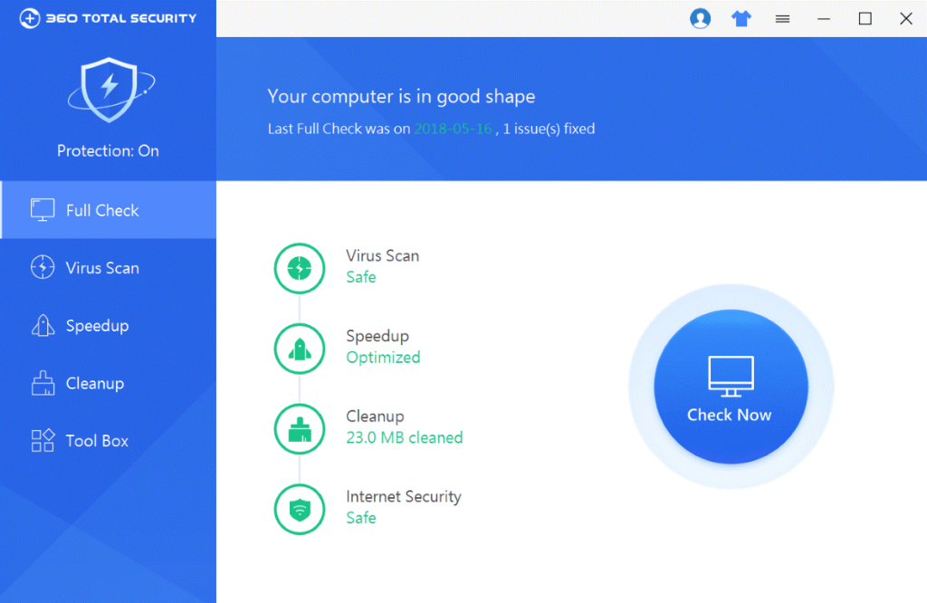 360 Total Security – Features An Antivirus Scanner, Cleanup Tool & Startup Booster