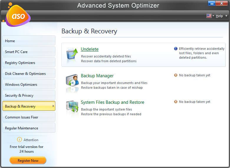 backup and recovery with advanced system optimizer