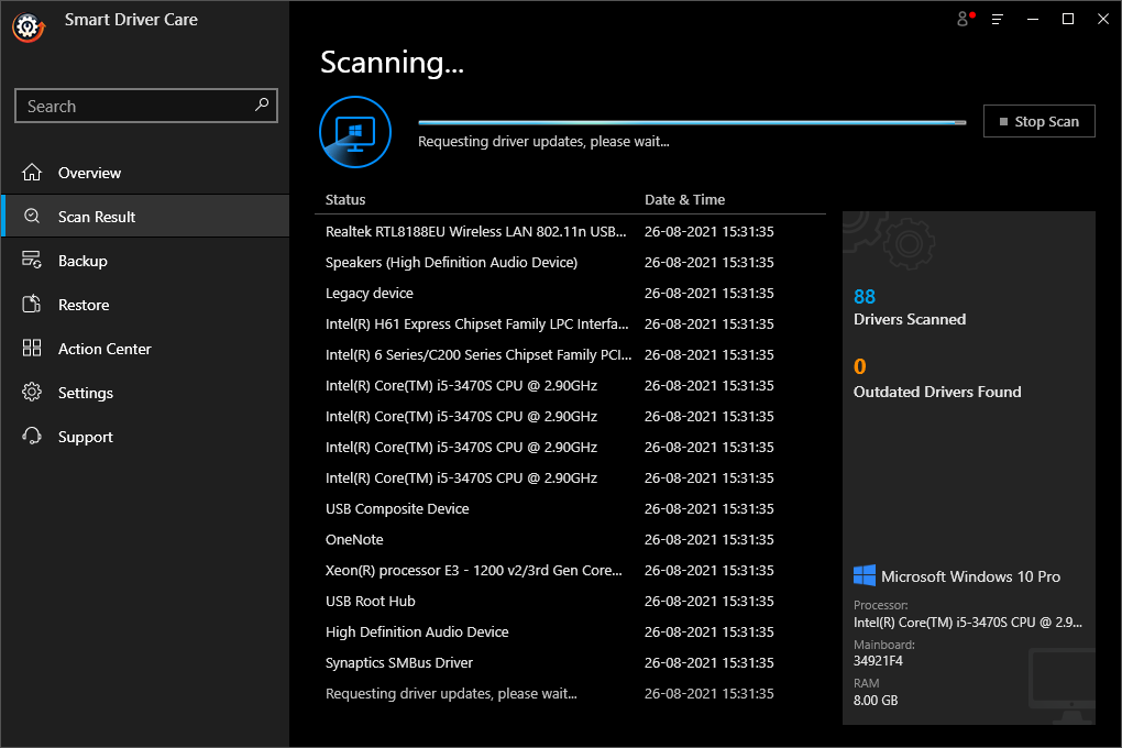 scan with Smart Driver Care