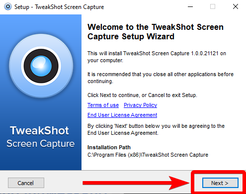 setup tweakshot in windows