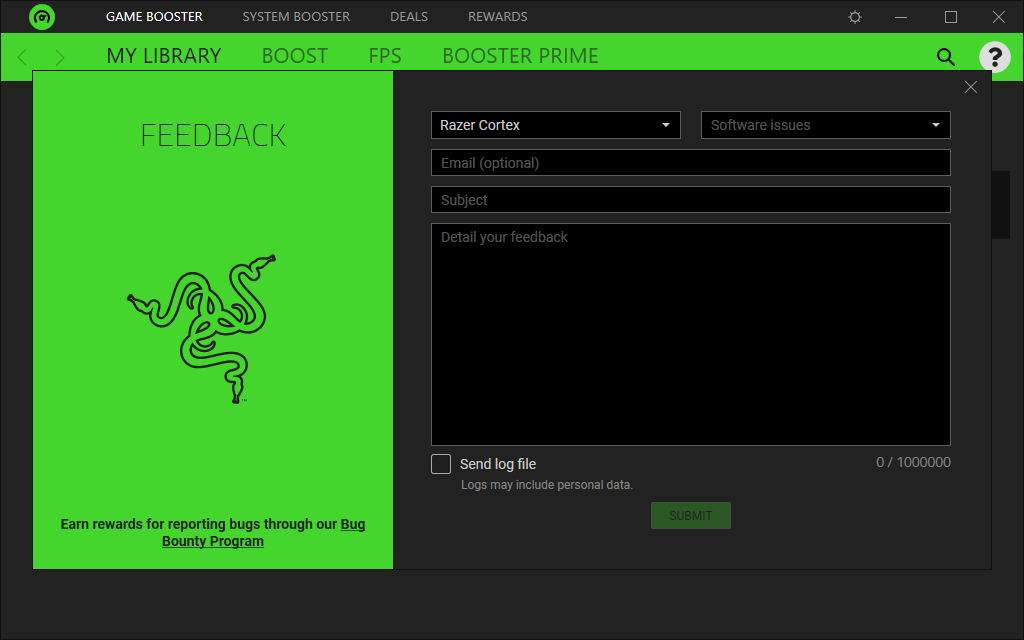 Customer Support of razer cortex