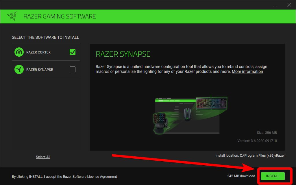 Install Razer Cortex