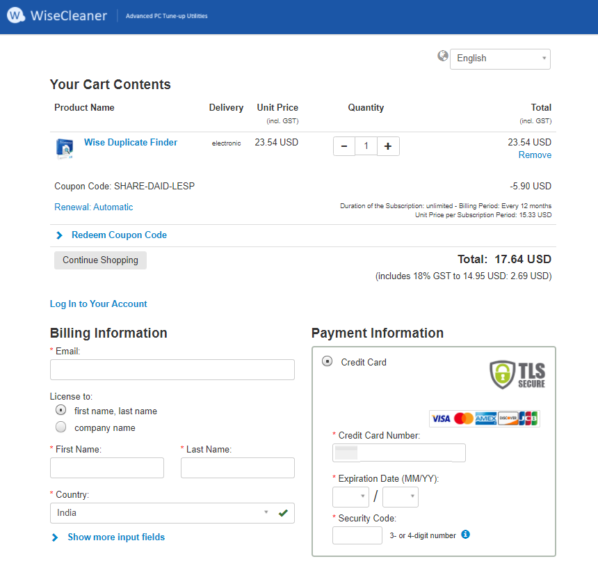 pricing of the Wise Duplicate Finder Pro 