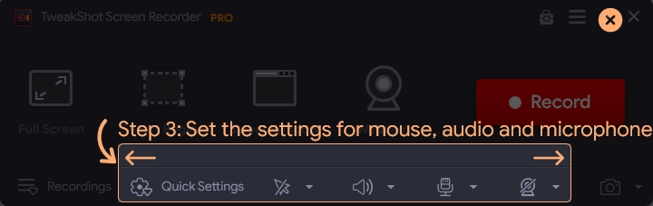 Quick Settings to customize video