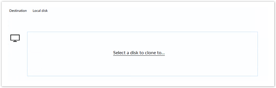 Select a disk to clone to
