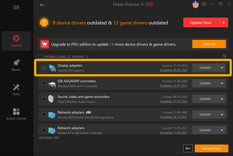 updating the display device drivers
