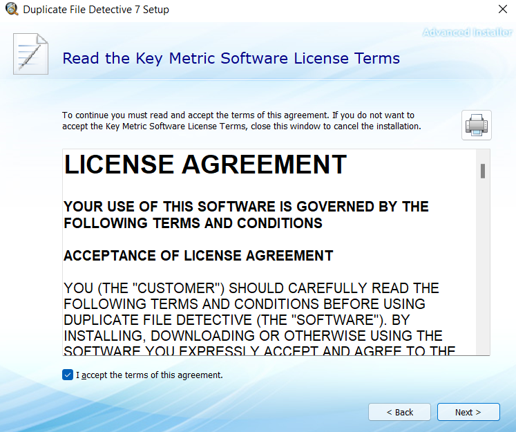 Accept the license agreement