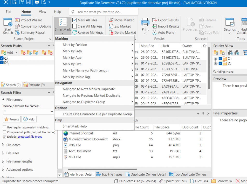 SmartMark to mark files