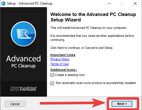 setup Advanced PC Cleanup