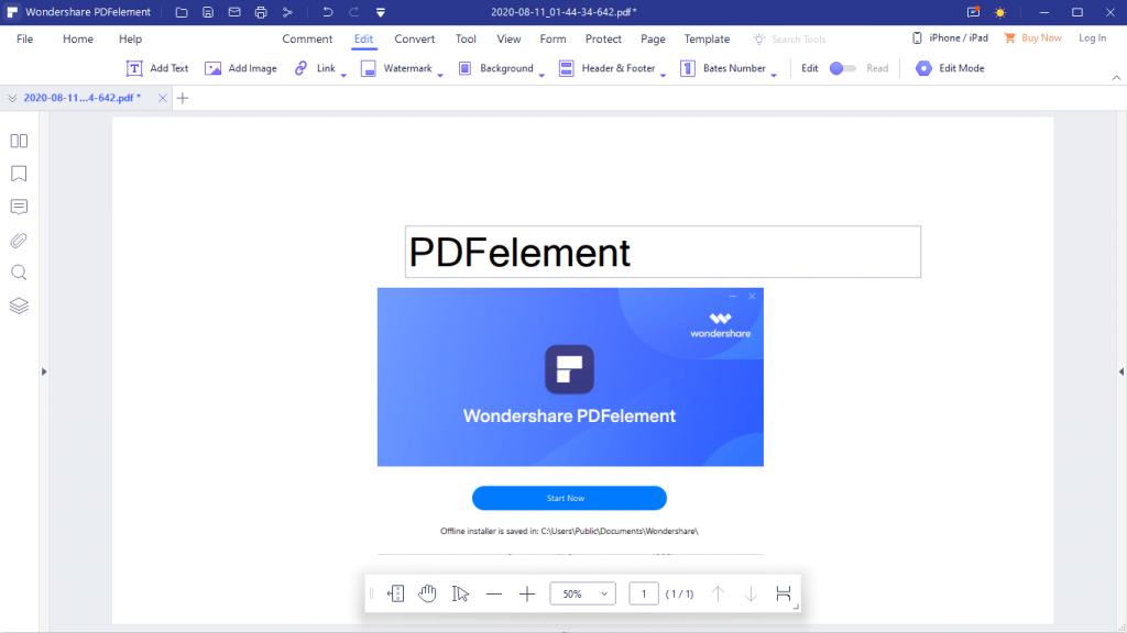 Create & Edit with pdfelement