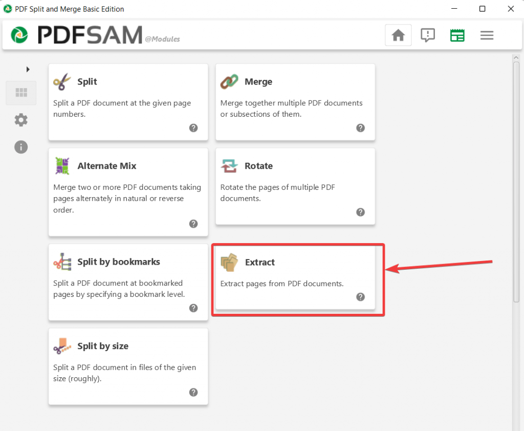 Extract PDFsam Basic