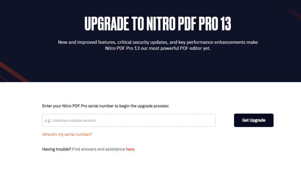 Get Upgrade for nitro pro