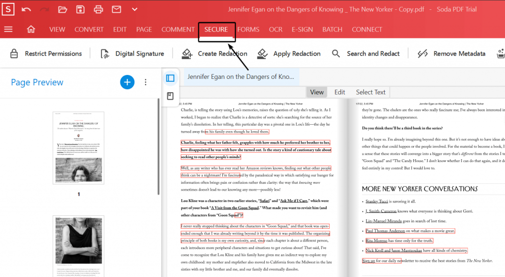 Secure PDFs in sodapdf