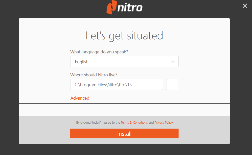 installation of nitro pro