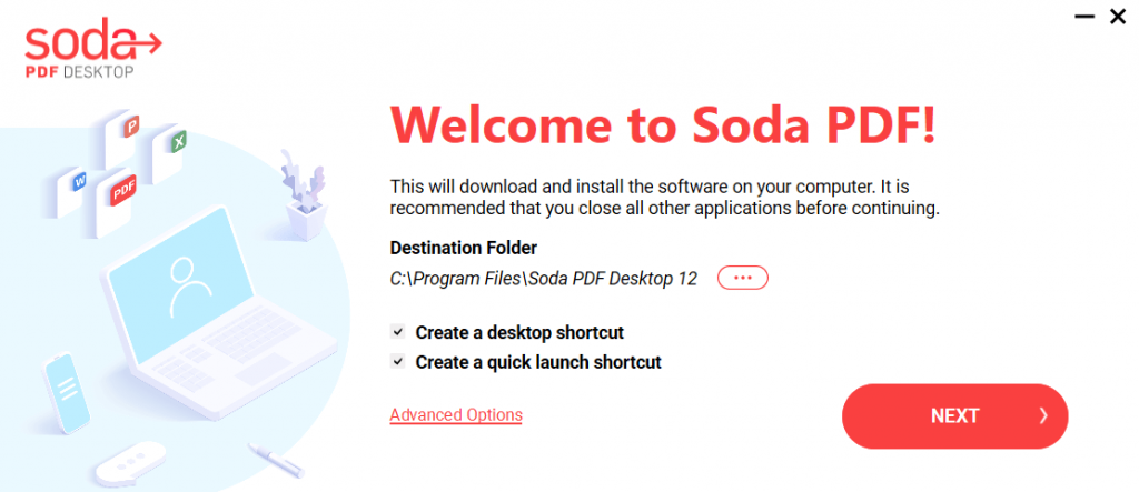 installation of soda pdf