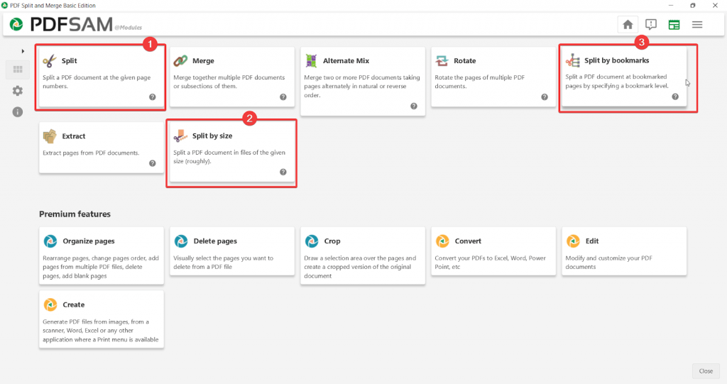 split pdf pages with pdfsam