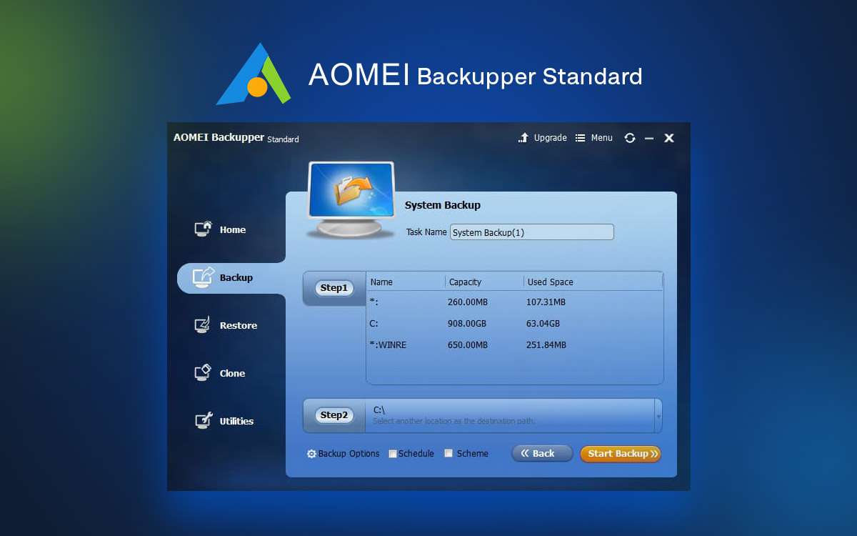 aomei backupper standard vs acronis true image