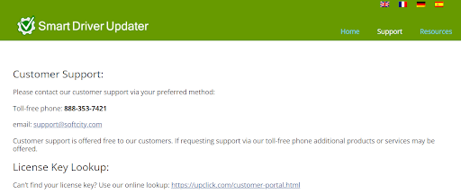 Customer Support of smart driver updater