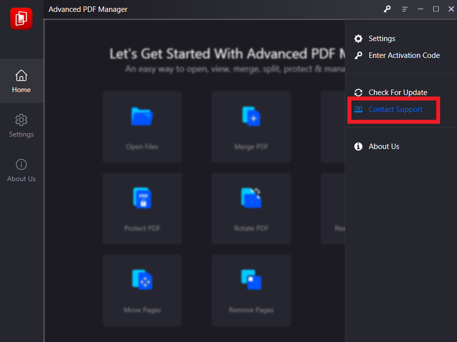 customer support of Advanced PDF Manager
