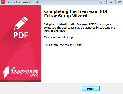 installation complete of icecream pdf editor