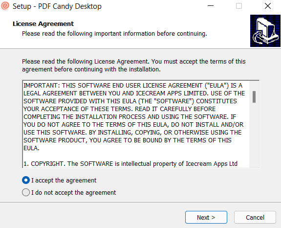 license agreement of pdf candy