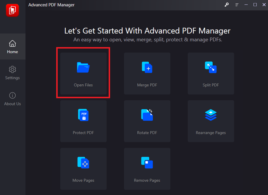 open a PDF file using Advanced PDF Manager