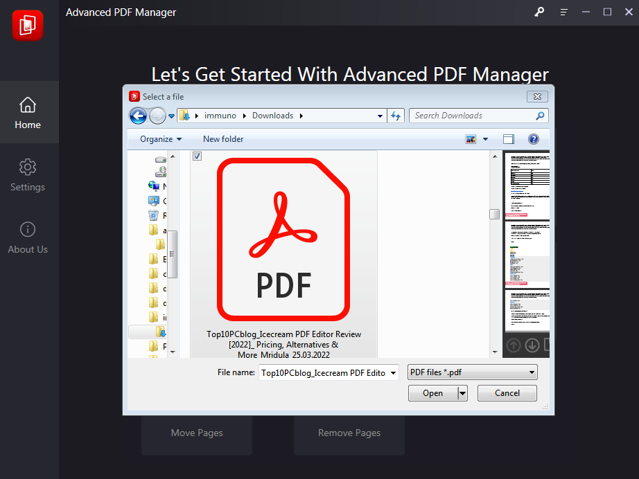 open browser for pdf