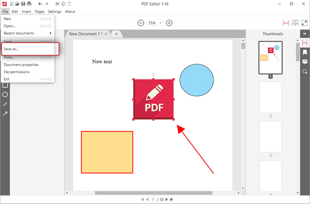 save-your-pdf in icecream pdf editor