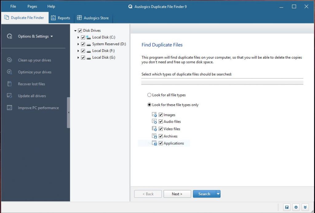 Auslogics Duplicate File Finder