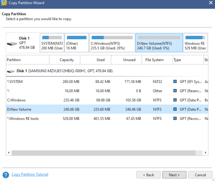 Change Partitions