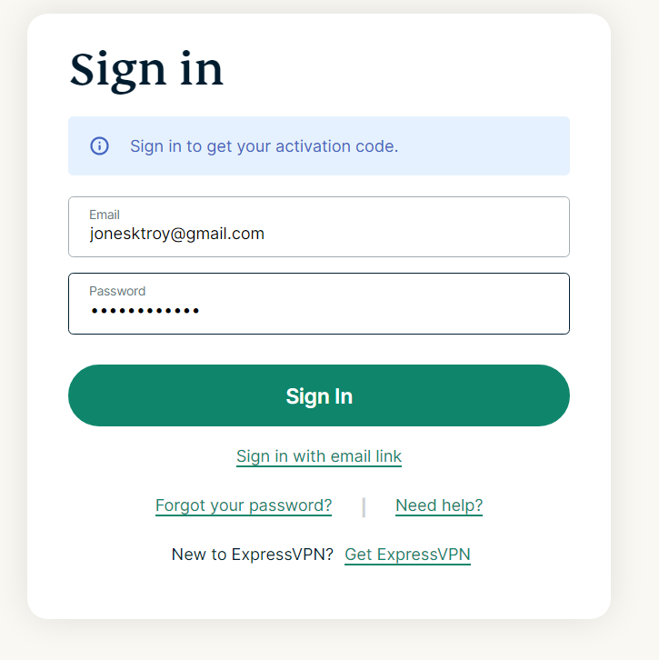 signed in to your ExpressVPN