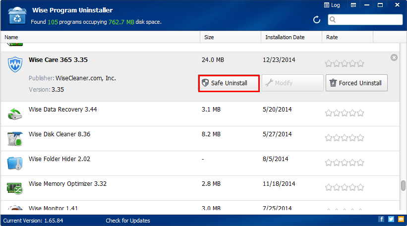 Wise Program Uninstaller