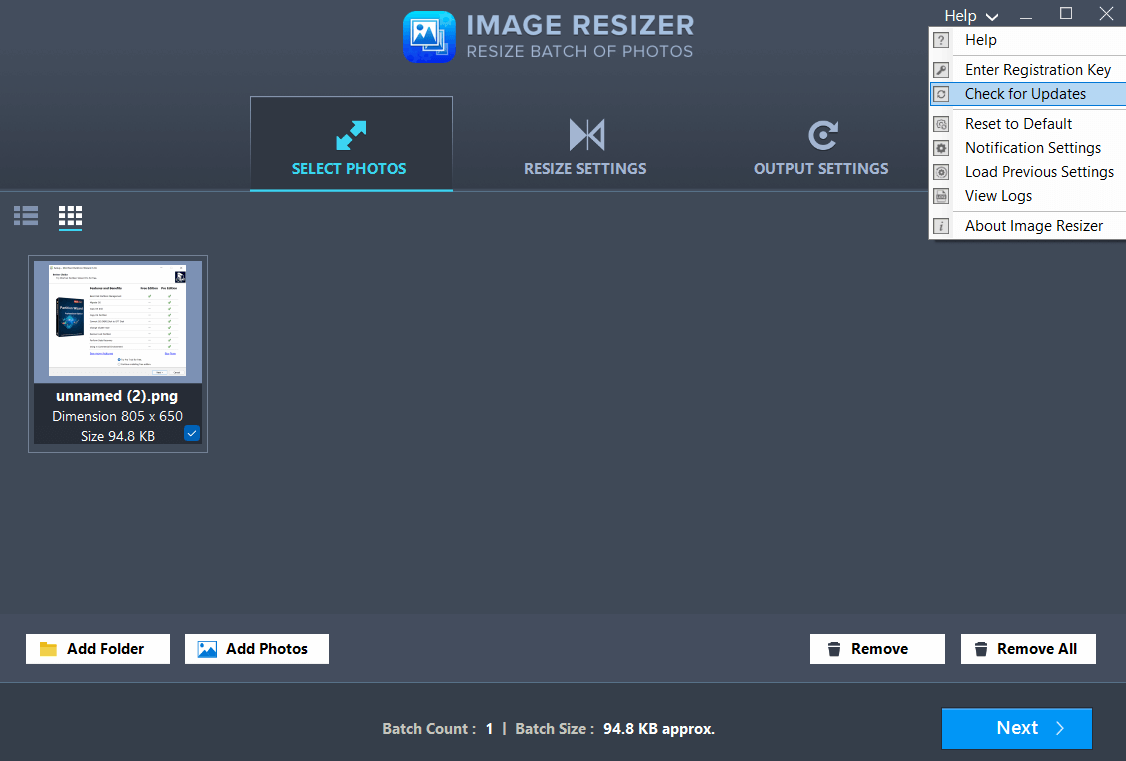 Customer Support of image resizer