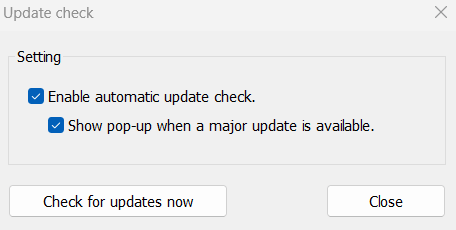 Enable automatic update check